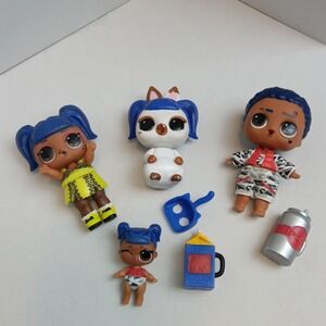 LOL Surprise‎ Dolls Blue Hair Lot Family Pets Accessories 4 Dolls Boys Girls Set